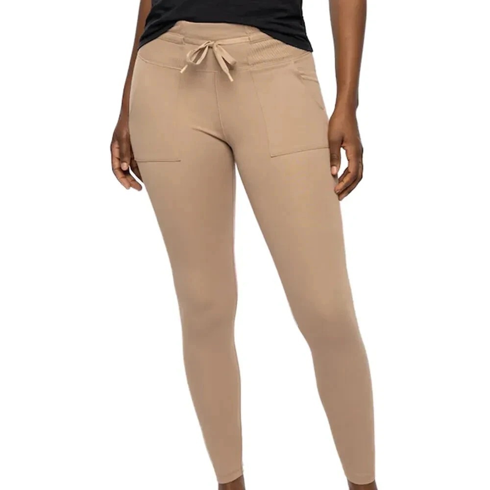 Travis Mathew Womens Beyond The Coast Jogger Pants Medium Tan Drawstring